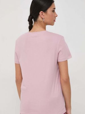 Koszulka bawełniana Marella różowa