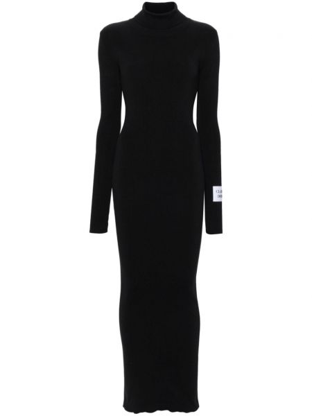 Βαμβακερή κοκτέιλ φόρεμα Moschino μαύρο