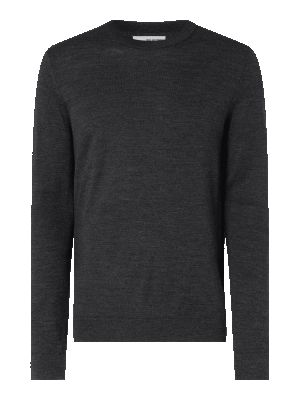 Sweter z wełny merino Selected Homme szary