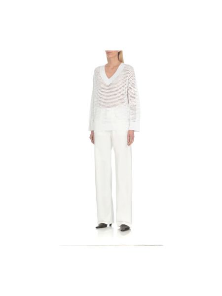 Jersey con lentejuelas de algodón de tela jersey Brunello Cucinelli blanco