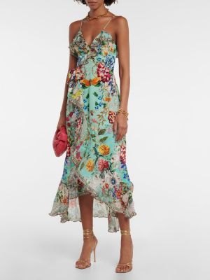Jedwabna sukienka mini w kwiatki Camilla
