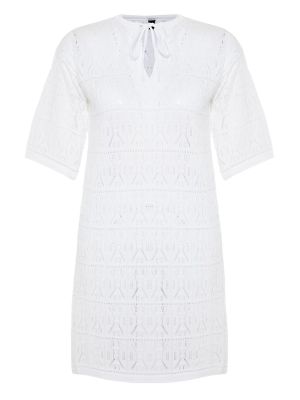 Pletena mini haljina Trendyol bijela