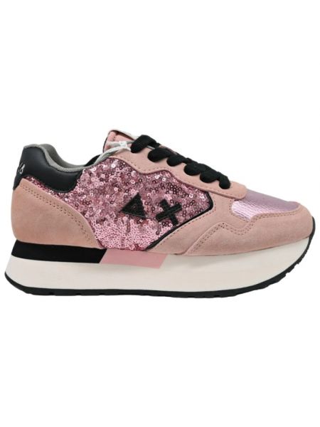 Sneakersy z cekinami eleganckie Sun68 różowe