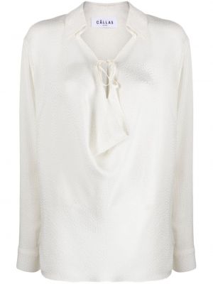 Svilena bluza iz žakarda Câllas Milano bela