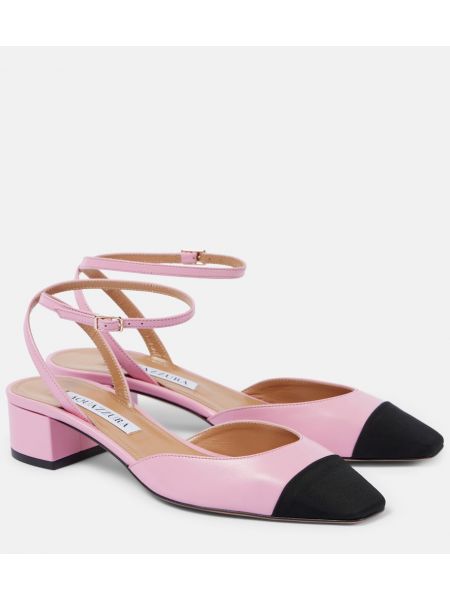 Lær pumps Aquazzura rosa