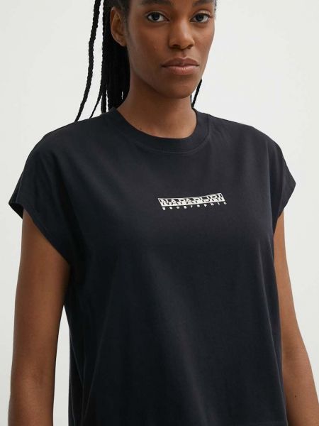Koszulka bawełniana Napapijri czarna