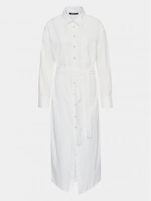 Robe chemise en tricot Gina Tricot blanc