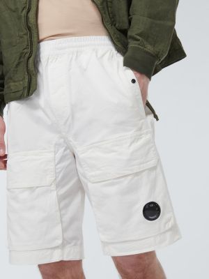 Pamučne kratke hlače kargo od jersey C.p. Company bijela