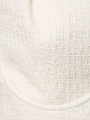 Αμάνικη μini φόρεμα με λαιμόκοψη v tweed Alessandro Vigilante λευκό