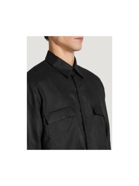 Camisa de lino Pt Torino negro