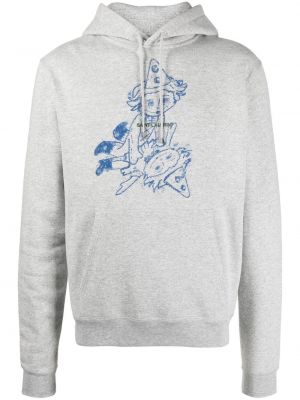 Raštuotas džemperis su gobtuvu Saint Laurent pilka