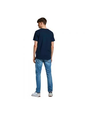 Camisa de algodón Jack & Jones azul