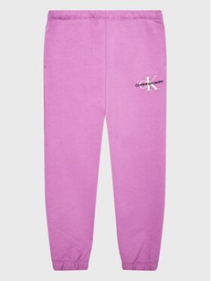 Calvin Klein Jeans Pantaloni trening Monogram Off Placed IG0IG01854 Violet Relaxed Fit