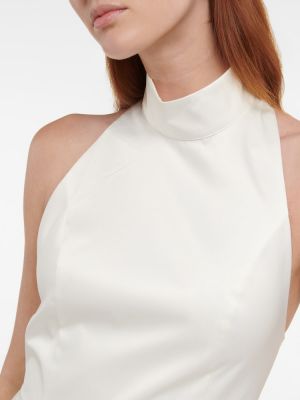 Σατέν φόρεμα Rotate Birger Christensen λευκό