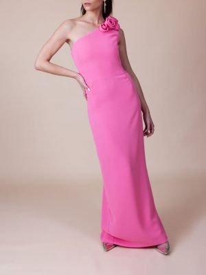 Květinové koktejlové šaty s aplikacemi Catherine Regehr růžové