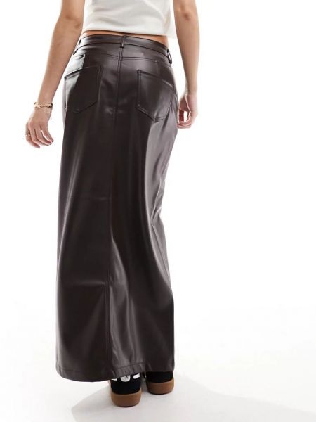 Кожаная юбка из искусственной кожи Vero Moda коричневая