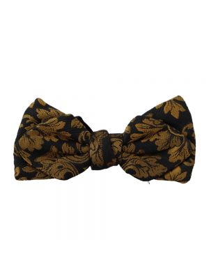 Jedwabny krawat w kwiatki Dolce And Gabbana złoty