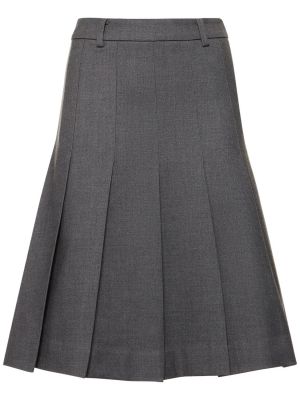 Flanelová plisovaná midi sukňa Dunst sivá