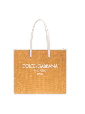 Shopper en cuir large Dolce & Gabbana marron