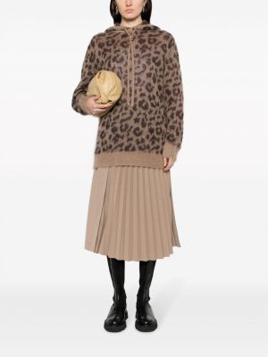 Hoodie en tricot à imprimé léopard P.a.r.o.s.h. marron