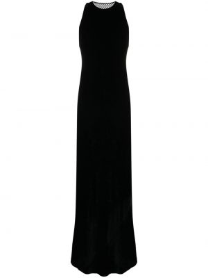 Krištáľové večerné šaty so sieťovinou Ralph Lauren Collection čierna