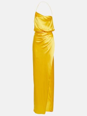 Vestido largo de seda The Sei amarillo