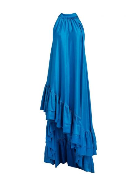 Jedwabna sukienka wieczorowa Azeeza niebieska
