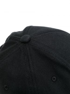 Medvilninis siuvinėtas kepurė su snapeliu Boss juoda