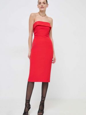 Midi šaty Bardot červené