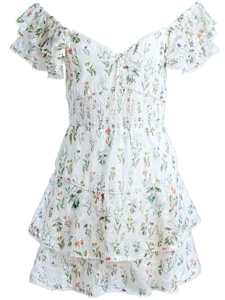 Φλοράλ φόρεμα με σχέδιο Alice + Olivia λευκό