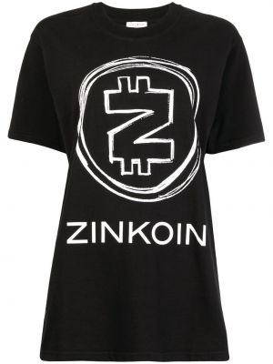 Βαμβακερή μπλούζα με σχέδιο Natasha Zinko μαύρο
