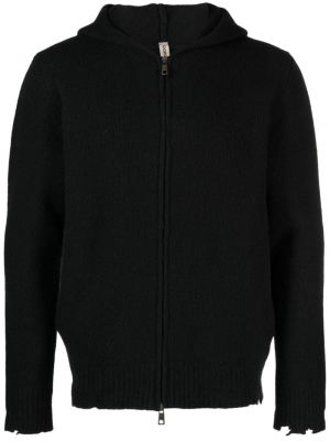 Distressed hoodie mit reißverschluss Giorgio Brato schwarz