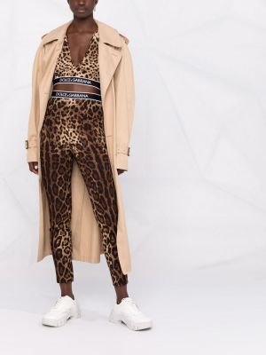 Seiden top mit print mit leopardenmuster Dolce & Gabbana