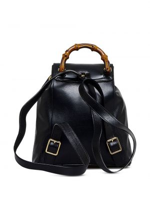 Bambusový kožený batoh Gucci Pre-owned černý