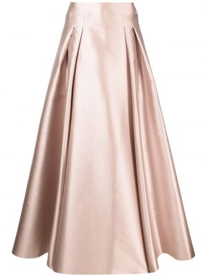 Plisovaná saténová dlhá sukňa Alberta Ferretti ružová