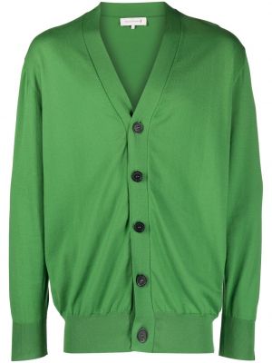 Cardigan en coton à col v Mackintosh vert