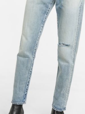 Slim fit skinny džíny s vysokým pasem Saint Laurent modré