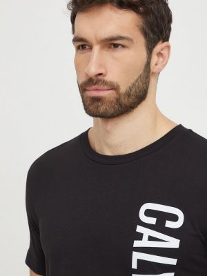 Bavlněné tričko s potiskem Calvin Klein černé