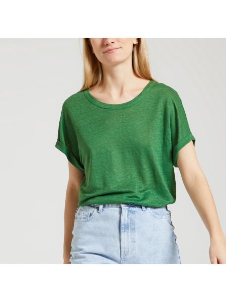 Camiseta de lino Des Petits Hauts verde