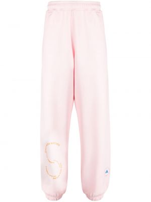 Pantaloni con stampa con motivo a stelle Adidas By Stella Mccartney rosa