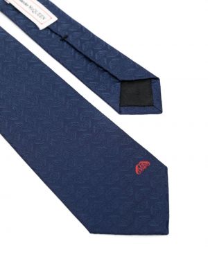 Cravate à imprimé en jacquard Alexander Mcqueen bleu