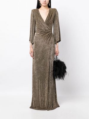Sukienka koktajlowa szyfonowa Jenny Packham złota