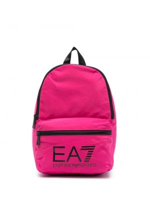 Plecak z nadrukiem Ea7 Emporio Armani różowy