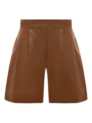 Кожаные шорты Alberta Ferretti коричневые