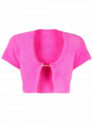 Strikket crop top Jacquemus rosa