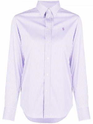 Длинная рубашка с принтом с нашивками Polo Ralph Lauren, фиолетовая