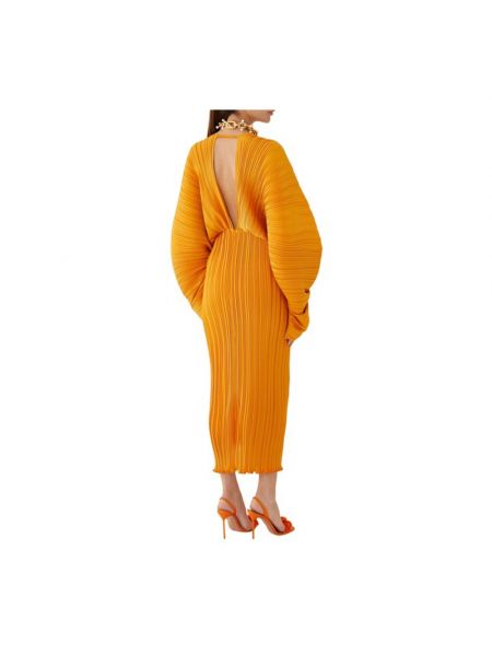 Vestido de raso plisado L'idee naranja