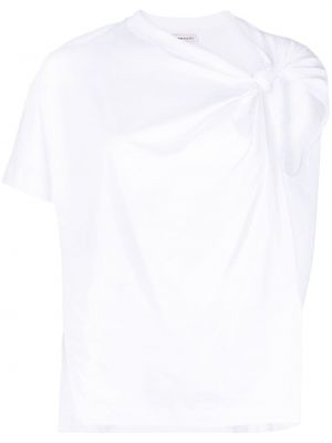 Asimetrisks kokvilnas t-krekls Alexander Mcqueen balts