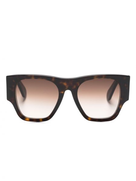 Okulary przeciwsłoneczne z nadrukiem oversize Chloé Eyewear brązowe