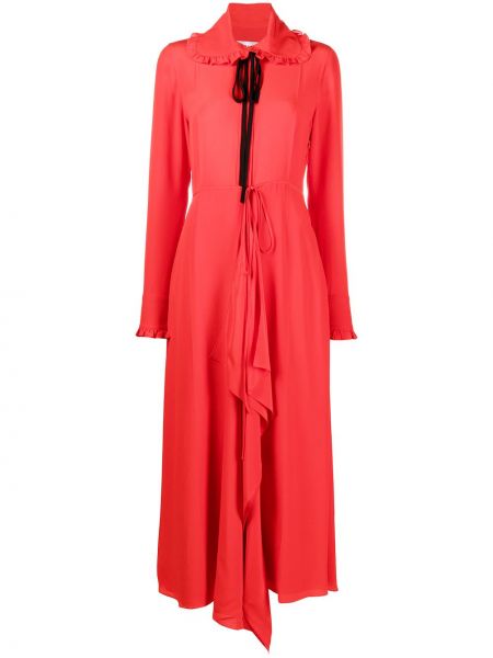 Vestido de cóctel con lazo drapeado Victoria Beckham rojo